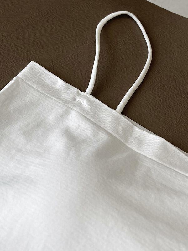 xakxx Simple Casual Solid Color Spaghetti-Neck Vest Top