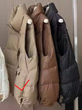 xakxx Original Creation Loose Sleeveless Solid Color Zipper High-Neck Vest Outerwear