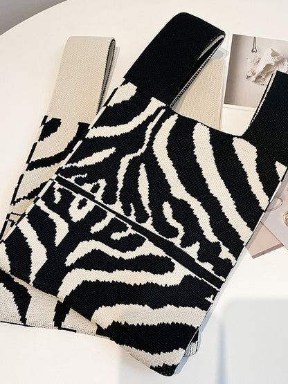 xakxx Contrast Color Bags Woven Handbag