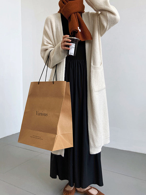 xakxx Casual Loose Solid Color Cardigan Tops