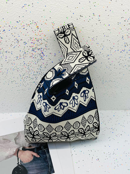 xakxx Contrast Color Cute Bags Woven Handbag