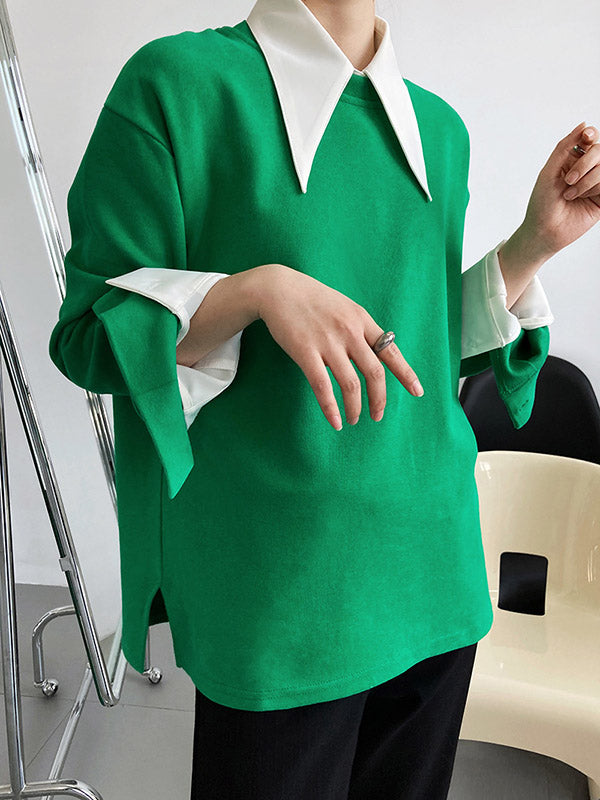 xakxx Stylish 3 Colors Solid Color Long Sleeves Blouse