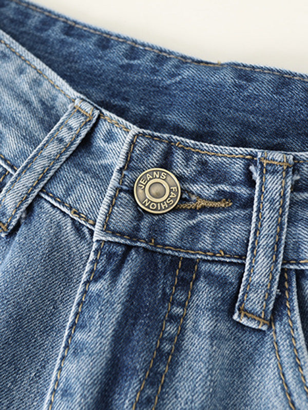 xakxx Original Loose Casual Wide Legs High-Waisted Jean Pants