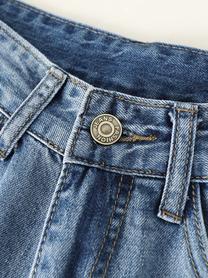 xakxx Original Loose Casual Wide Legs High-Waisted Jean Pants