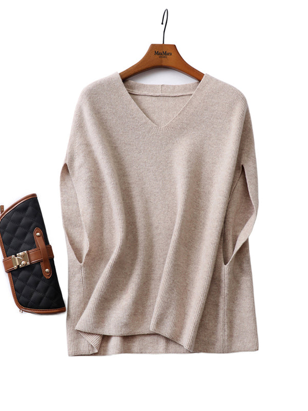 xakxx Casual Sleeveless Loose Solid Color V-Neck Vest Top