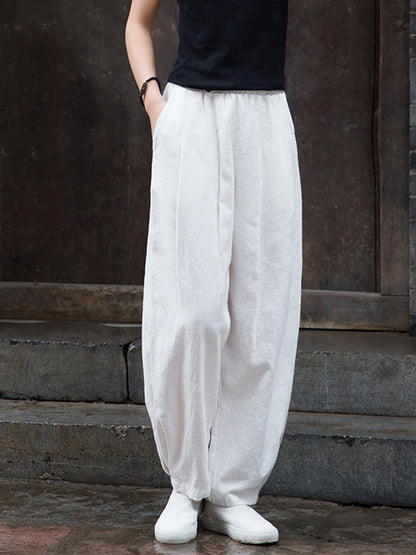 xakxx Bloomers Solid Color Casual Pants Bottoms Trousers