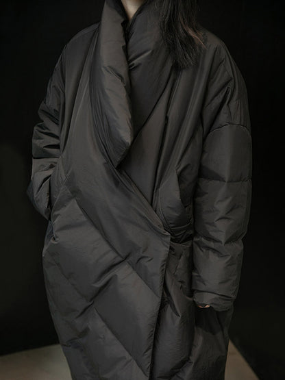 xakxx Thicken Solid Warm Irregularity Duck Down Coat