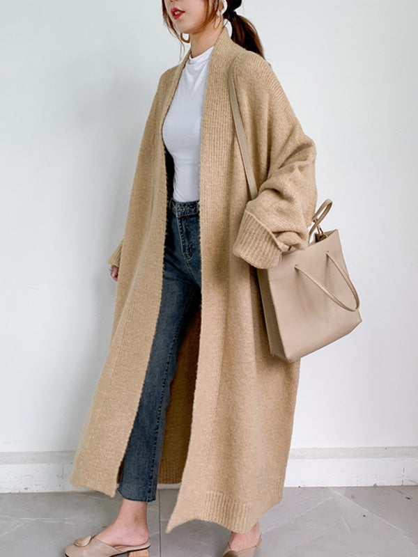 xakxx Urban Simple Loose Solid Color Knitting Cardigan Coat