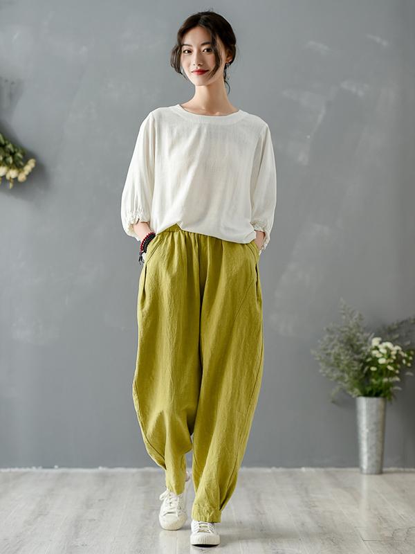xakxx Loose Solid Color Casual Pants