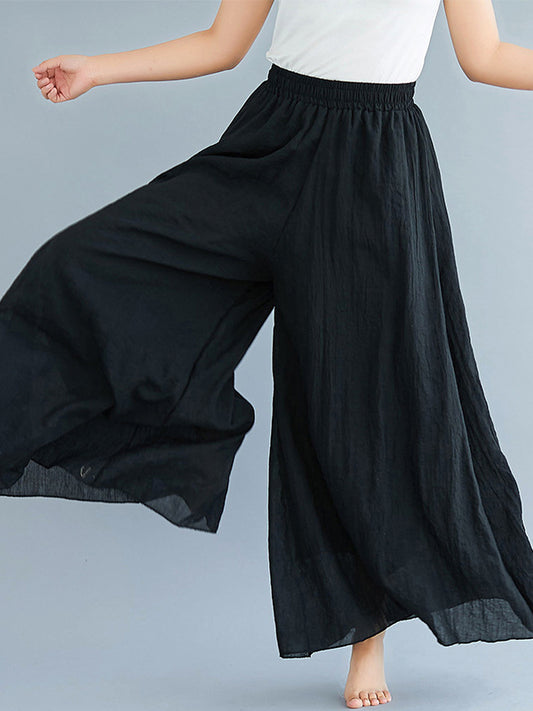 xakxx 8 Colors Linen Super Loose Wide-Leg Casual Pants