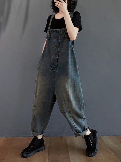 xakxx Original Solid Elasticity Denim Jumpsuits