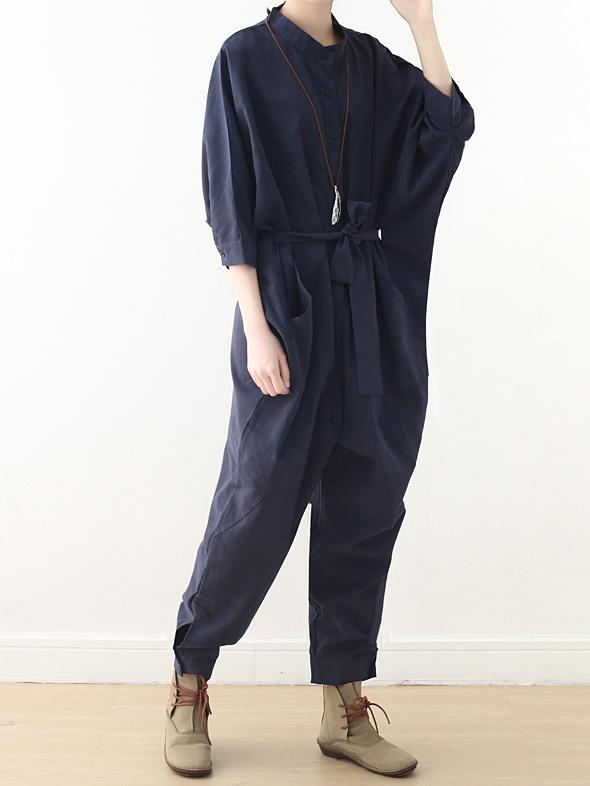 xakxx Loose Lace-Up Overall Jumpsuits