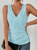 xakxx Skinny Sleeveless Solid Color Skinny Deep V-Neck Vest Top
