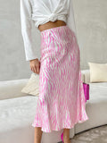 xakxx Mermaid Contrast Color Zebra-Stripe Skirts Bottoms