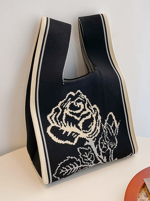 xakxx Floral Bags Woven Handbag
