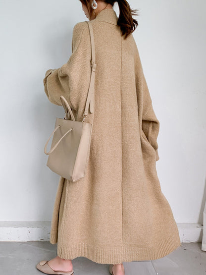 xakxx Urban Simple Loose Solid Color Knitting Cardigan Coat