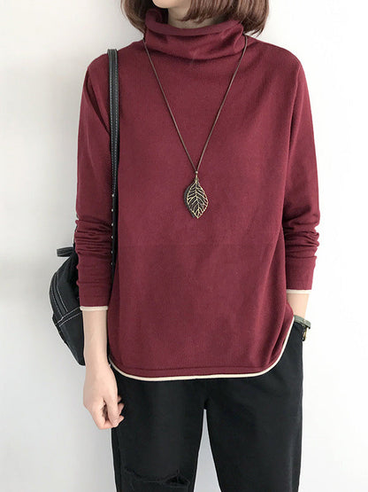 xakxx xakxx-Casual Loose 8 Colors High-Neck Long Sleeves Knitwear