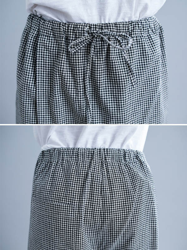 xakxx Original Plaid Irregularity Column Pants