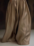 xakxx Loose Wide Leg Solid Color Casual Pants Bottoms Trousers
