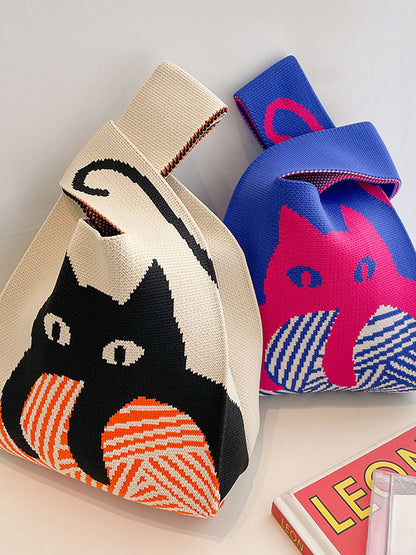xakxx Animal Printed Multi-Colored Bags Accessories Woven Handbag