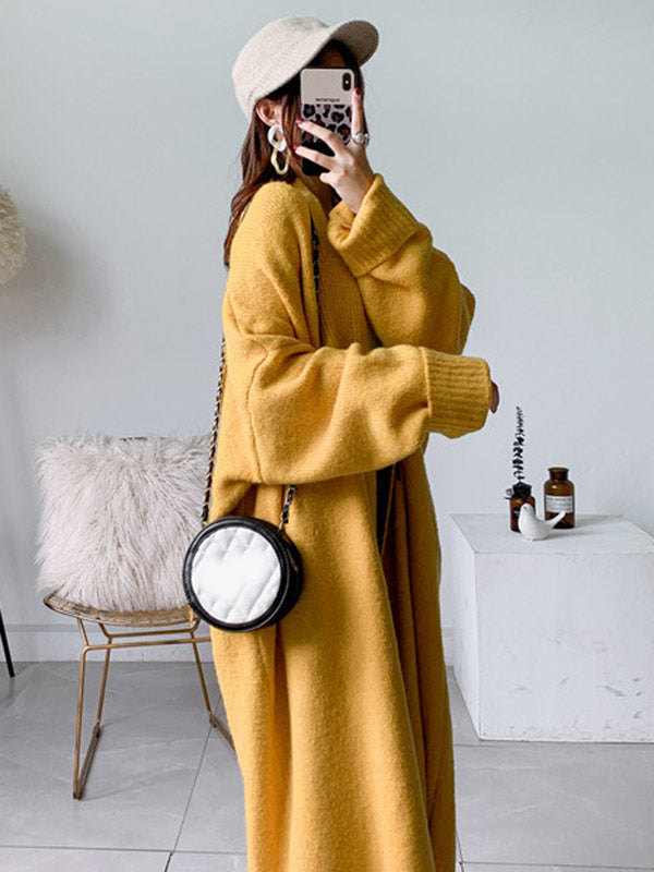 xakxx Urban Simple Loose Solid Color Knitting Cardigan Coat
