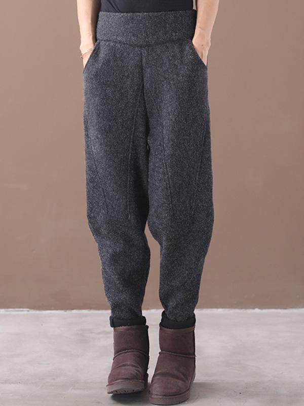 xakxx Loose Stitching Velvet Thickening Pants