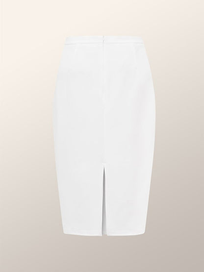 xakxx High Waisted Solid Color Zipper Skirts
