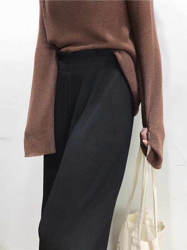 xakxx Urban Loose Wide Leg Solid Color Pants