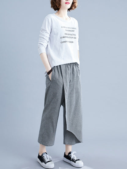 xakxx Original Plaid Irregularity Column Pants