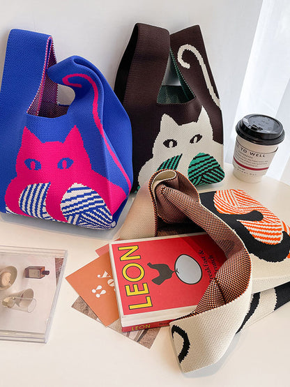 xakxx Animal Printed Multi-Colored Bags Accessories Woven Handbag