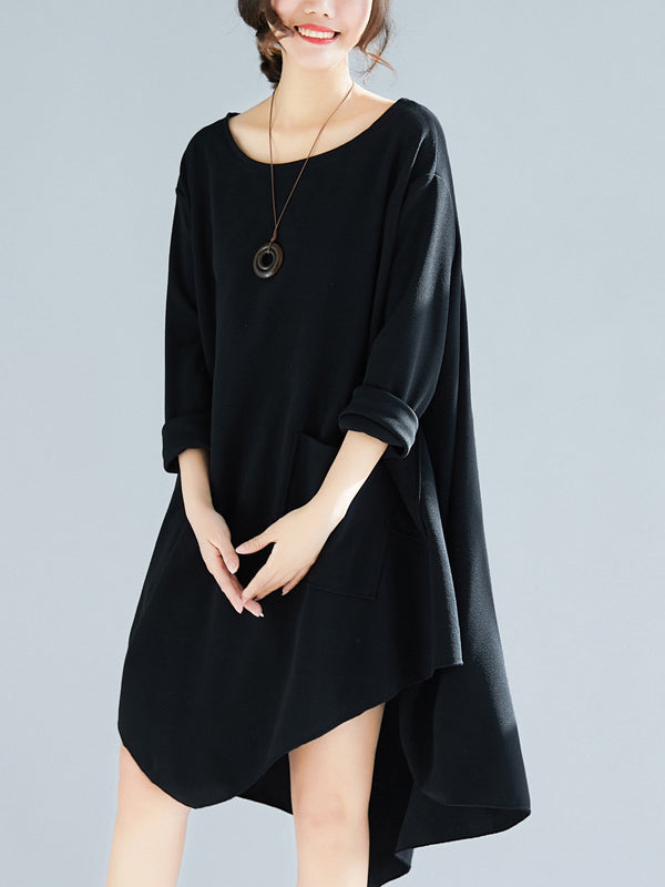 xakxx Loose Cropped A-Line Shirt Dress