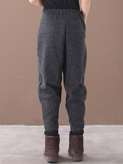 xakxx Loose Stitching Velvet Thickening Pants