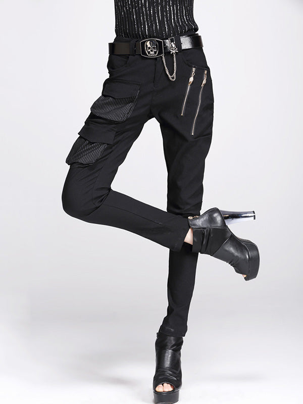 xakxx Original Cool Split-Joint With Pockets Zipper Casual Pants Bottoms