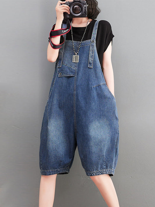 xakxx Artistic Retro Loose Sleeveless Split-Joint Overalls