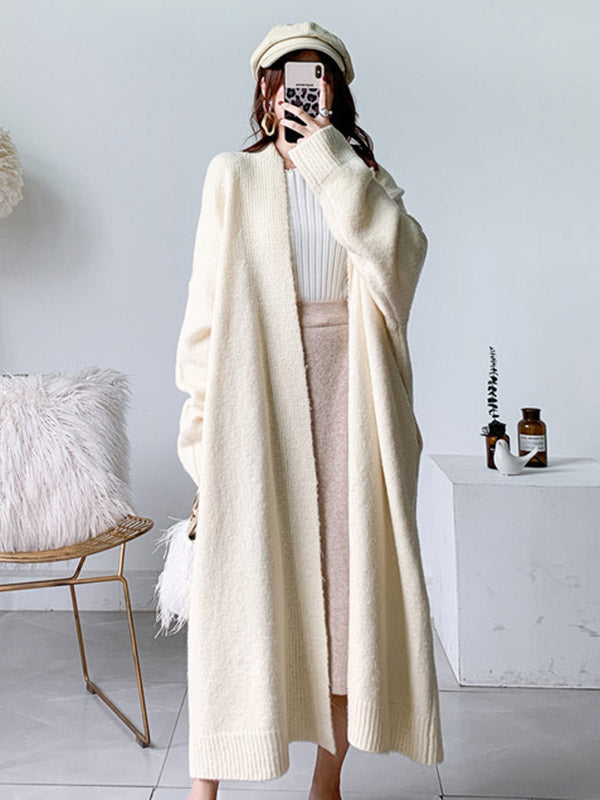xakxx Urban Simple Loose Solid Color Knitting Cardigan Coat
