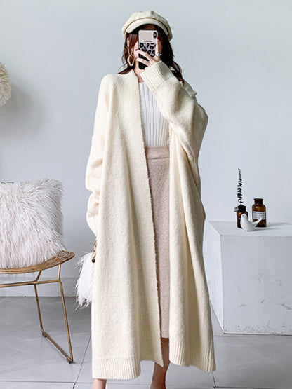 xakxx Urban Simple Loose Solid Color Knitting Cardigan Coat