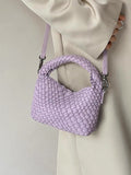 xakxx Cute Solid Color Woven Bags Handbags