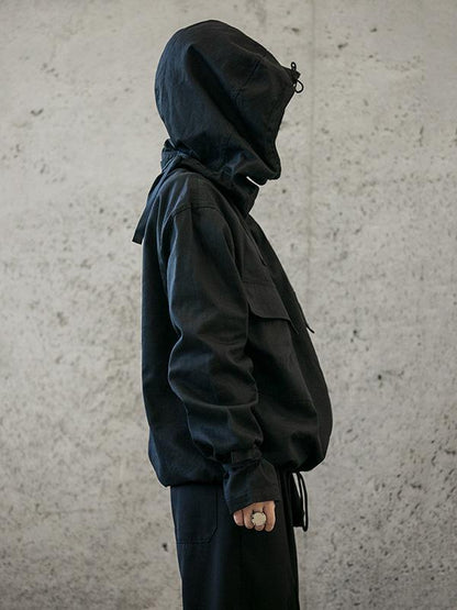 xakxx Loose Solid Drawstring Space Style Hoodie Sweatshirt