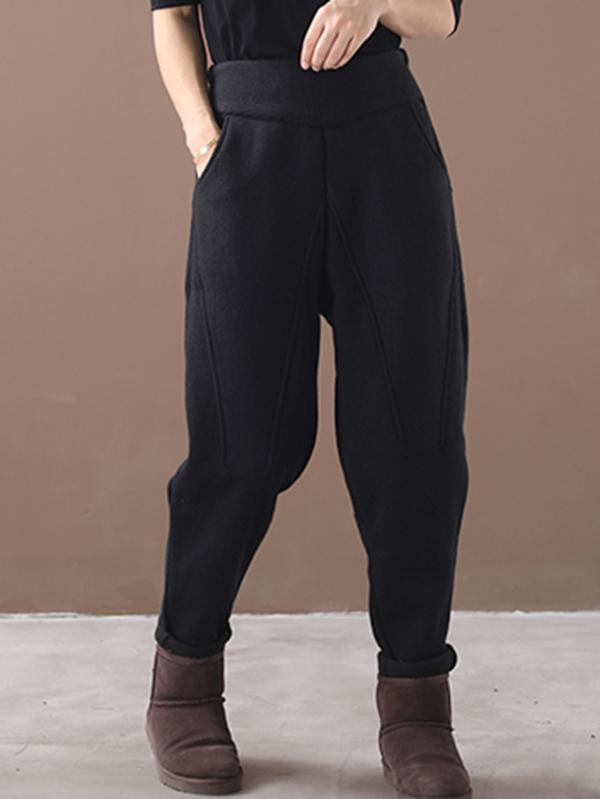 xakxx Loose Stitching Velvet Thickening Pants
