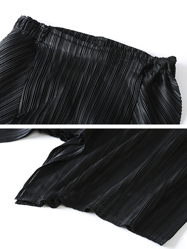 xakxx Original Loose Solid Color Irregular Pleated Wide Legs Pants