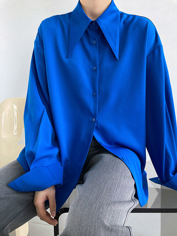 xakxx Stylish 3 Colors Solid Color Long Sleeves Blouse