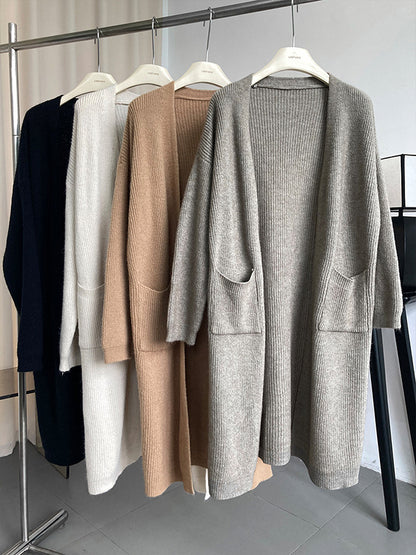 xakxx Casual Loose Solid Color Cardigan Tops