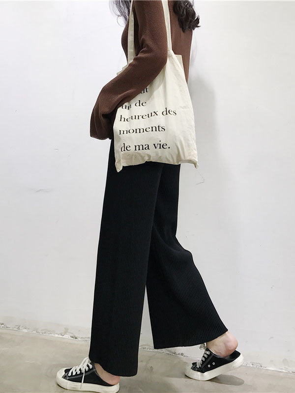 xakxx Urban Loose Wide Leg Solid Color Pants