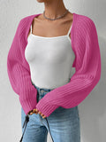 xakxx Barbie Long Sleeves Loose Solid Color Split-Joint Cardigan Tops