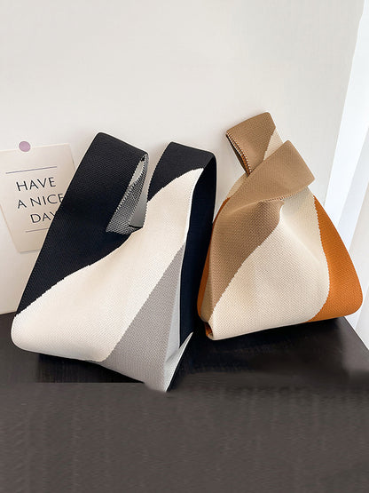 xakxx Contrast Color Woven Bags Handbags