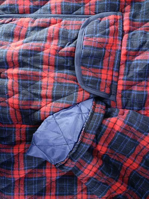 xakxx Vintage Loose Plaid Quilted Hooded Padded Coat