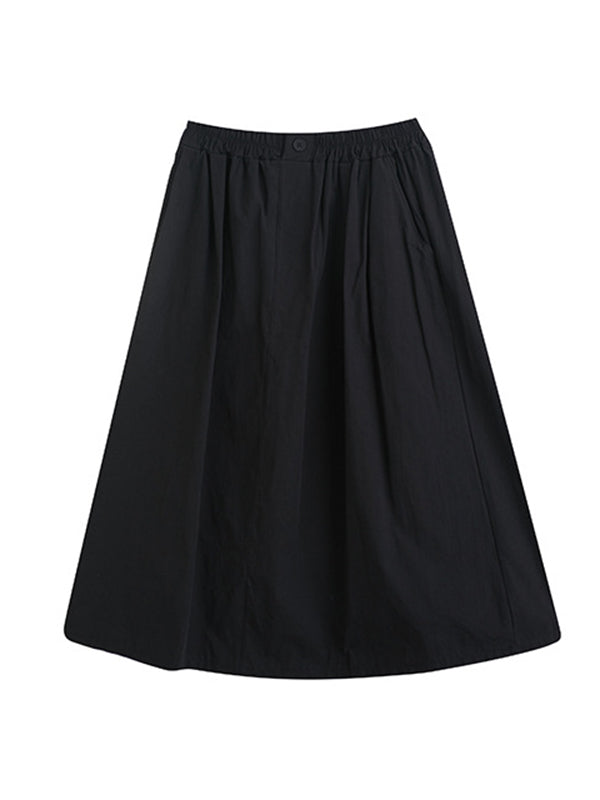 xakxx Casual Buttoned Cardigan Top&Elasticity Skirt 2 Pieces Set