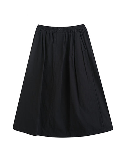 xakxx Casual Buttoned Cardigan Top&Elasticity Skirt 2 Pieces Set