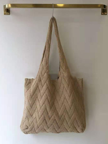 xakxx Casual Weave Solid Color Bags Accessories