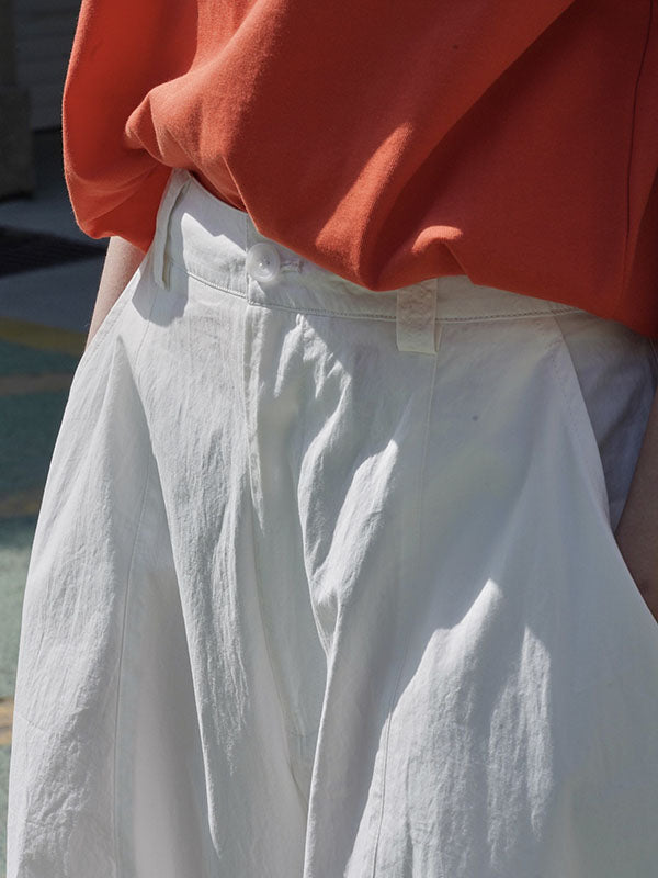 xakxx Loose Wide Leg Solid Color Split-Joint Casual Pants Bottoms Trousers